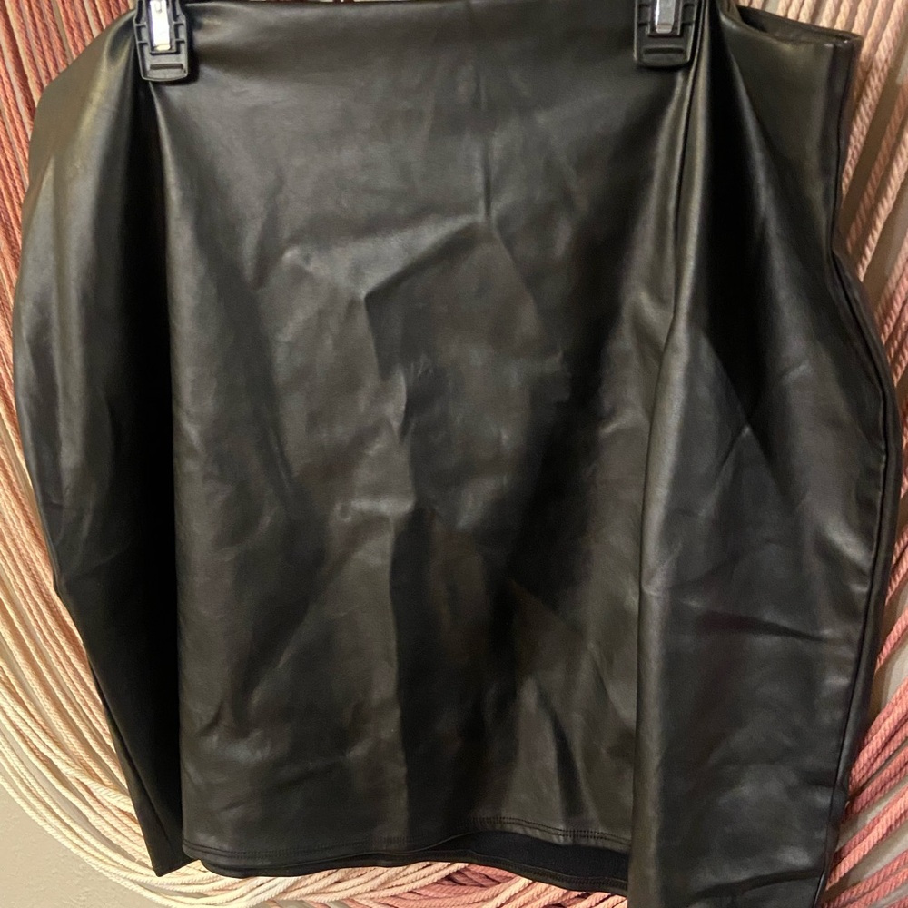 Black Faux Leather Skirt